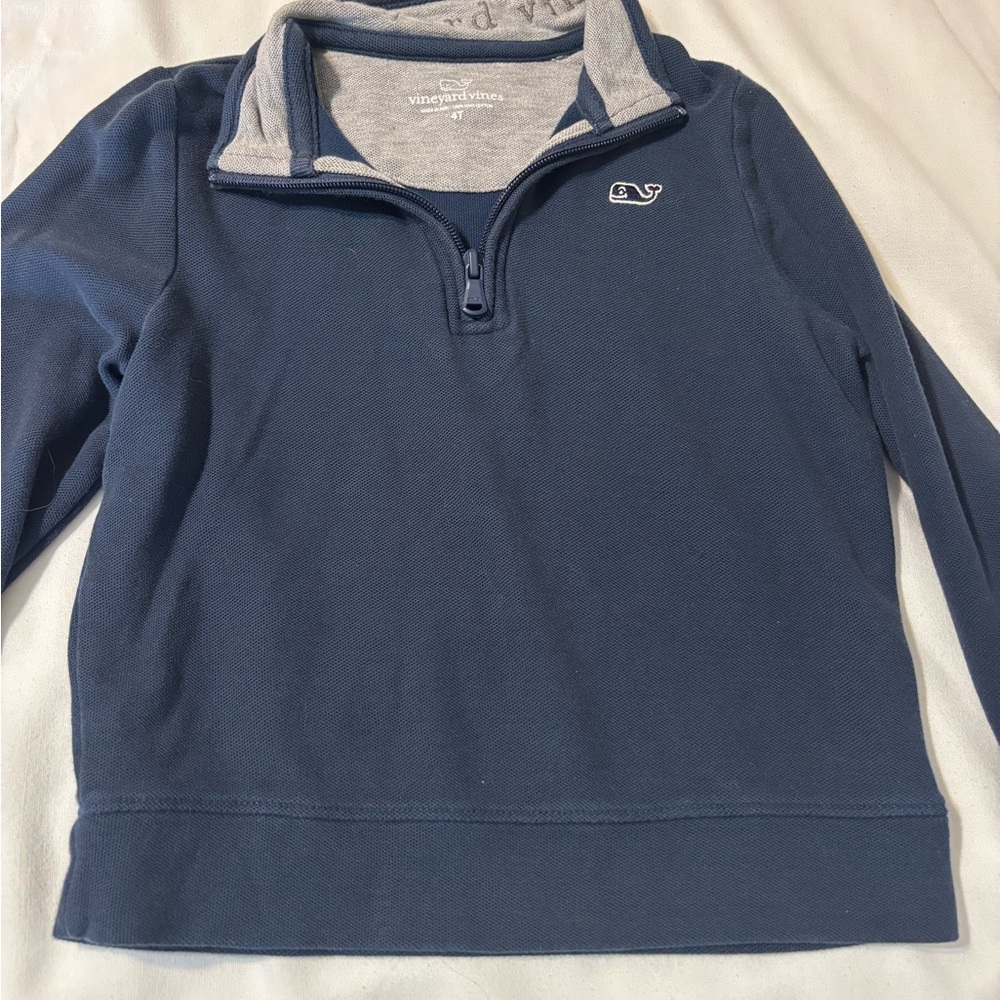 Vineyard Vines Navy and Gray Pullover